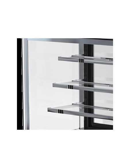 Hot showcase 4-sided glass, 555 Lt – Temperature +30/+80°C - cm 120 x 74 x 120 h