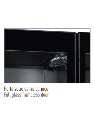 Built-in freezer cabinet with three glass doors...