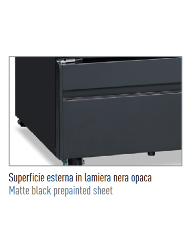 Built-in freezer cabinet with three glass doors...