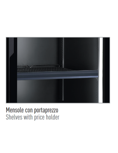 Built-in freezer cabinet with three glass doors - 1285 Lt – Temperature -23°/ -18°C - cm 188 x 74.5 x 198.3 h