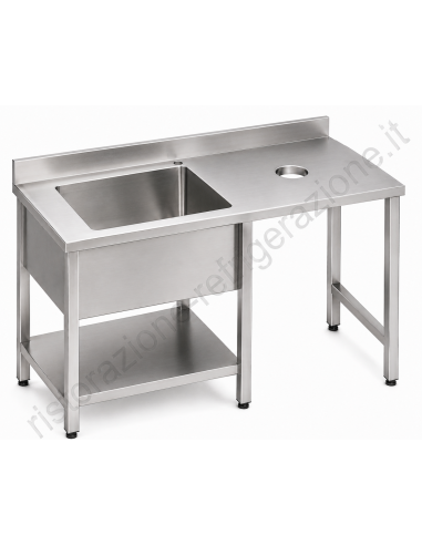 Mesa de preparación vegetal - Con estante -...