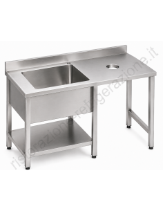 Vegetable preparation table - With shelf - Depth 70 -...