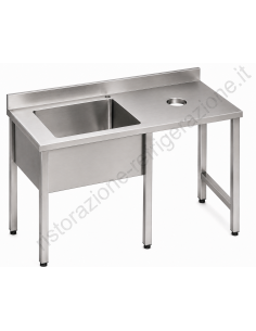Vegetable preparation table - Depth 70 - Dimensions various