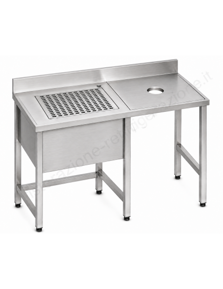 Mesa de preparación de carne/peces - Profundidad 70 - Dimensiones diversos