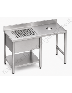 Mesa de preparación de carne/pescado - estante -...