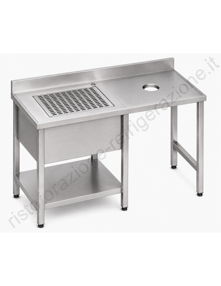 Meat preparation table/fish - shelf - Depth 70 - Dimensions various