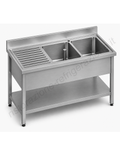 Lavello ripiano - Depth 70 - N. 2 tanks - Left drier