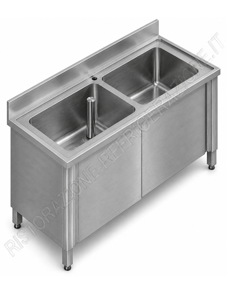 Locked sink - Depth 60 - N. 2 tanks - Dimensions various