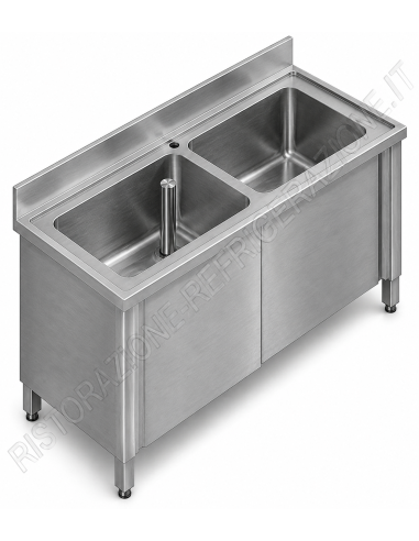 Locked sink - Depth 60 - N. 2 tanks -...