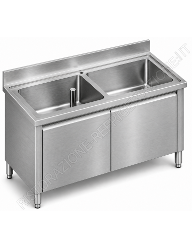 Locked sink - Swing doors - Depth 60 - N.2...