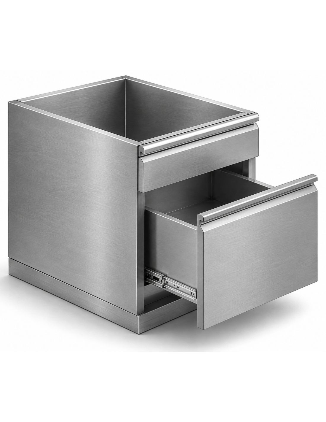 Cassettiera a 2 cassetti con guide 1/3-2/3 cm 37 x 60/70 x 62 h