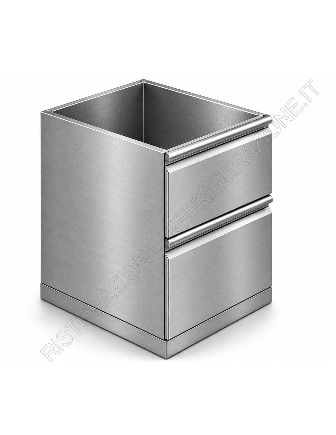 Cassettiera a 2 cassettoni con guide 1/2 cm 37 x 60/70 x 62 h