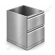Cassettiera a 2 cassettoni con guide 1/2 cm 37 x 60/70 x 56 h