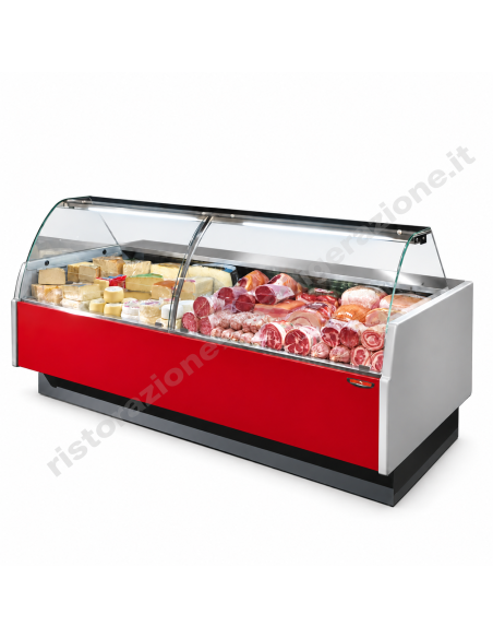 Refrigerated food counter For cured meats, cheeses, and delicatessen items - Exhibition floor cm 90 - Length cm 104