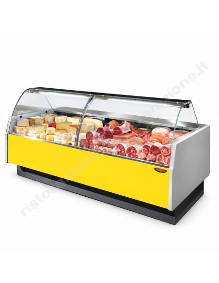 Refrigerated food counter For cured meats, cheeses, and delicatessen items - Exhibition floor cm 90 - Length cm 104