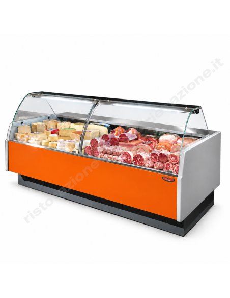 Refrigerated food counter For cured meats, cheeses, and delicatessen items - Exhibition floor cm 90 - Length cm 104