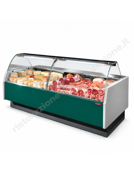 Refrigerated food counter For cured meats, cheeses, and delicatessen items - Exhibition floor cm 90 - Length cm 104