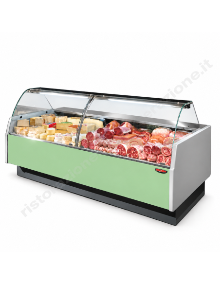 Refrigerated food counter For cured meats, cheeses, and delicatessen items - Exhibition floor cm 90 - Length cm 104