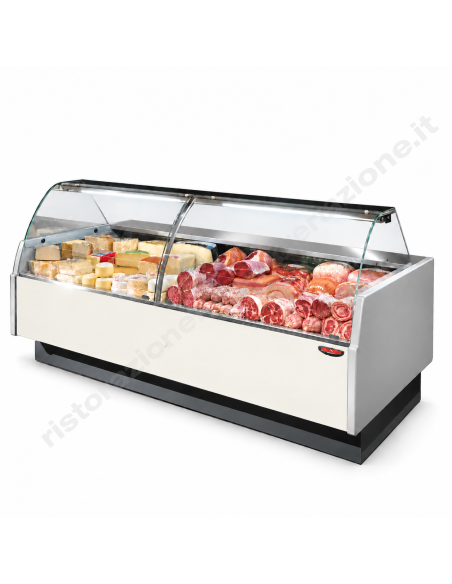 Refrigerated food counter For cured meats, cheeses, and delicatessen items - Exhibition floor cm 90 - Length cm 104