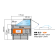 Straight glass with pistons for a workbench, length cm 100