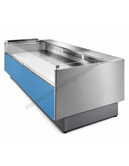 Mostrador de alimentos refrigerados para embutidos, quesos y productos gastronómicos - Planta exposición cm 90 - Longitud cm 104