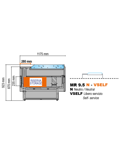 Neutral Self-Service Counter for Cold Cuts,...