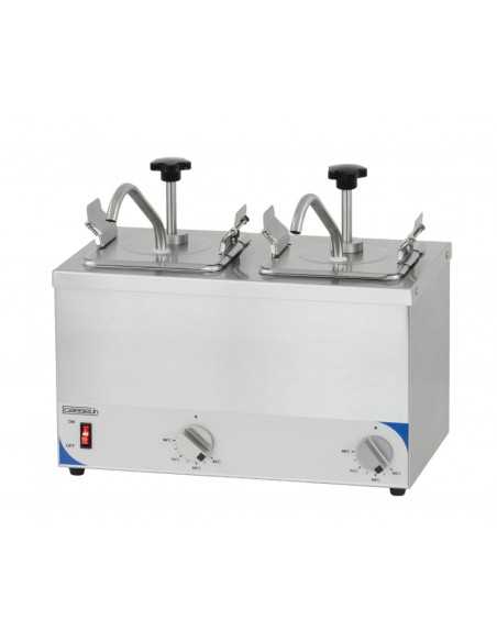 Dosificador doble con calentamiento para salsas 2 x 2,5 L – Cm 41,3 x 32 x 35,5 h