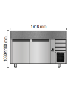 copy of Mesa refrigerada con encimera de granito y 3...