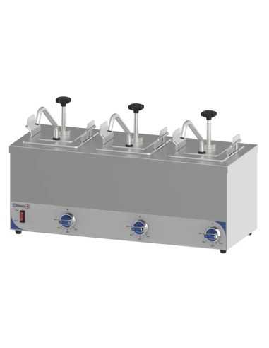 Triple Heated Sauce Pump Dispenser 3 x 2.5 L –...