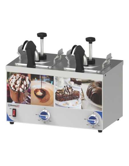 Double Heated Sauce and Chocolate Dispenser with Heated Spouts – 2 x 2.5 L
