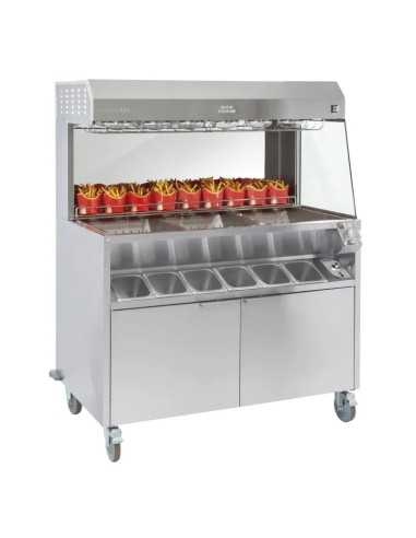 Professional Dual Heat French Fry Warmer with 6...