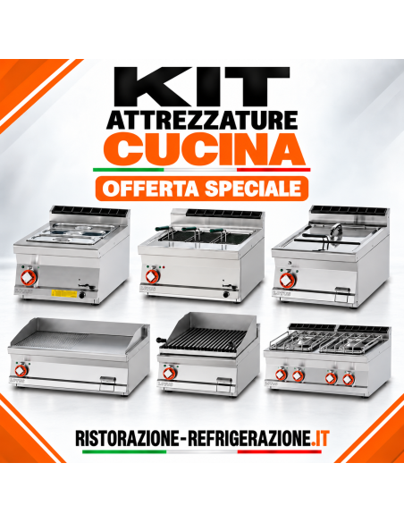 Gas Bain Marie, 19L Pasta Cooker, 13L Fryer, Fry Top, Lava Rock Grill, 4-Burner Range