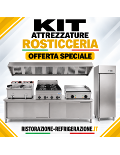 700 L fridge, 9+9 fryer, 4-burner gas range, 430...
