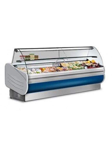 Refrigerated food counter - Curved glass - Semi ventilated - With group - Temperature +3/+5°C - cm 152 x 90 x 126.2 h