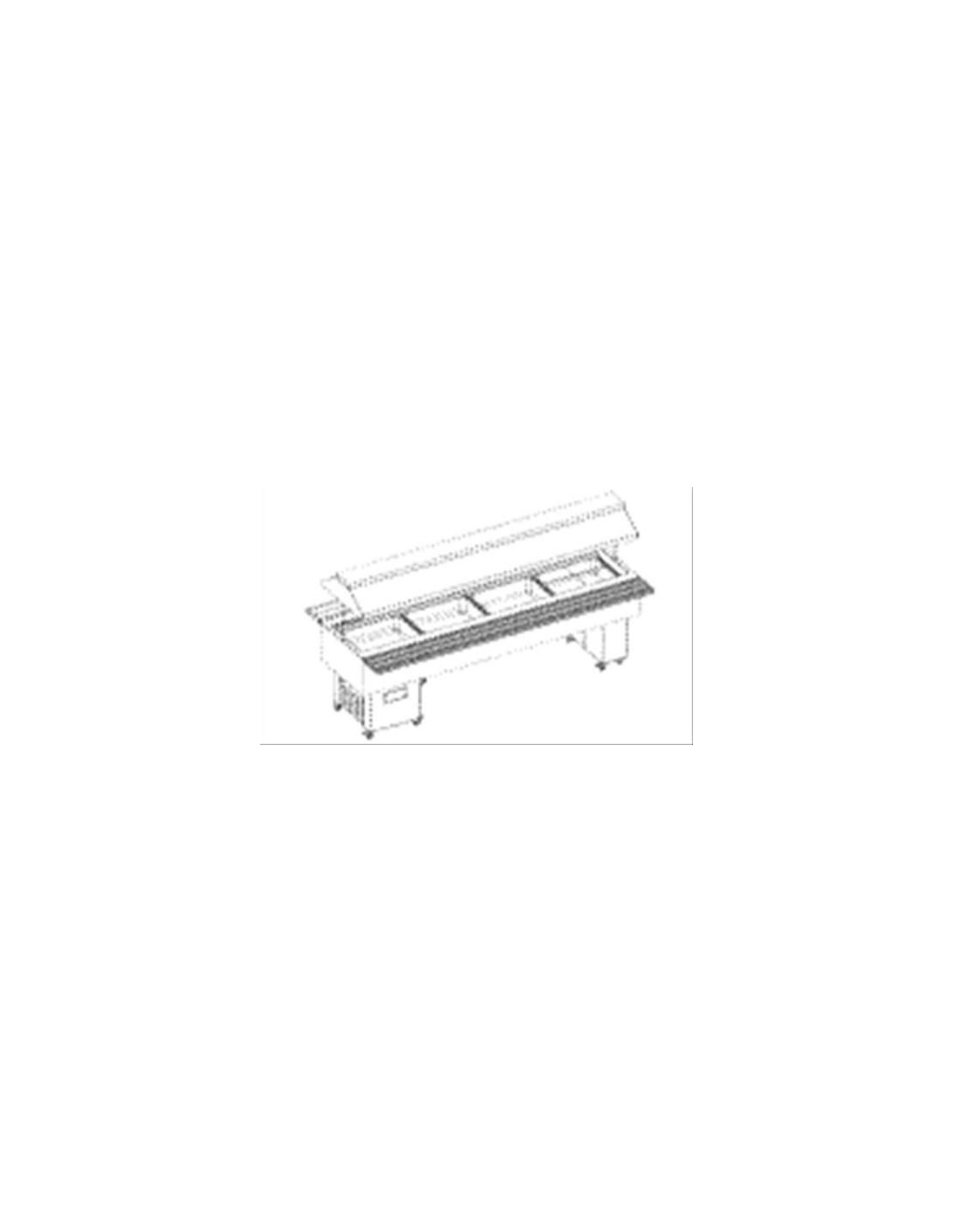 Portapiatti inox lungo per ISOLA 4 VT INOX