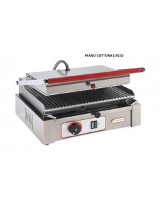 Piastra elettrica con piano in acciaio liscio cromato e coperchio da cm 37x25