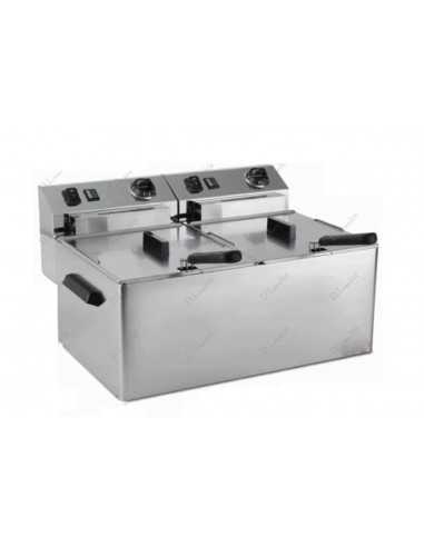 Electric fryer - Capacity lt 7+7 - Cm 54 x 42 x 32 h