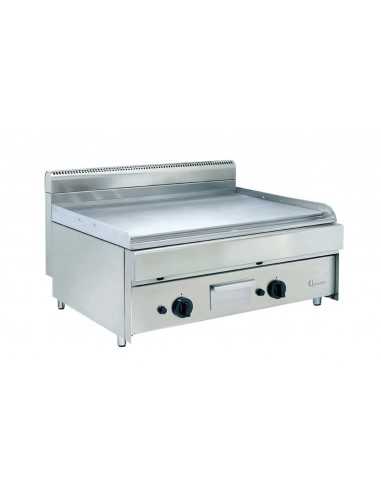 Fry top a gas - Piastra liscia inox - cm 80 x 70 x 50 h