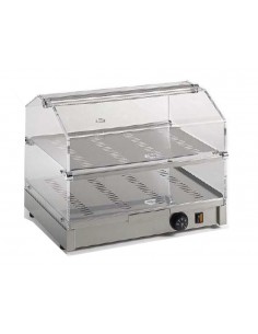 Vetrina calda con 2 ripiani e antine in plexiglass - cm 50 x 35 x 41 h