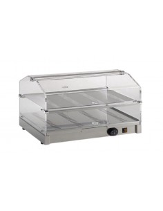 Vetrina calda con 2 ripiani e antine in plexiglass - cm 80 x 35 x 41 h