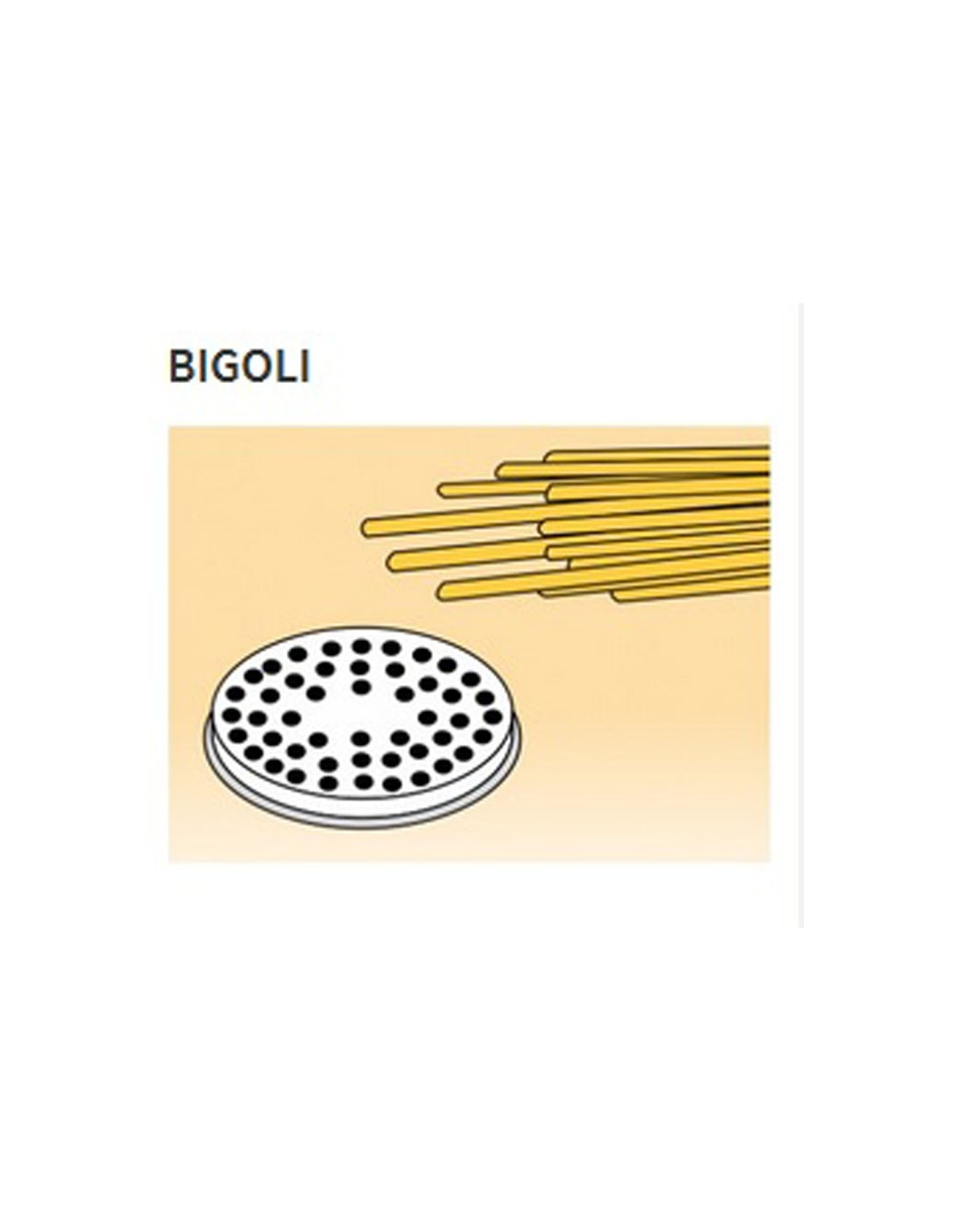 Brass-bronze alloy mould in different shapes - For fresh pasta machine model MPF8N - Bigoli ÃƒÂ¸ 3 mm