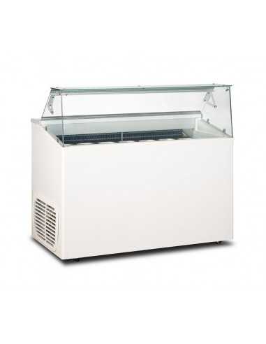 Vetrina gelateria - Vaschette 7 da litri 5 Oppure 14 da litri 2.5 - Temperatura -15°-20°C - Cm 135 x 67.3 x 117.5 h
