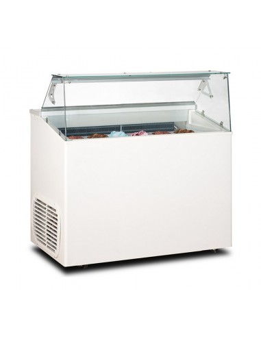 Ice cream display case - Capacity of 6 trays of 5 liters or 12 of 2.5 liters - Temperature -15°-20°C - 120 x 67.3 x 117.5 h cm