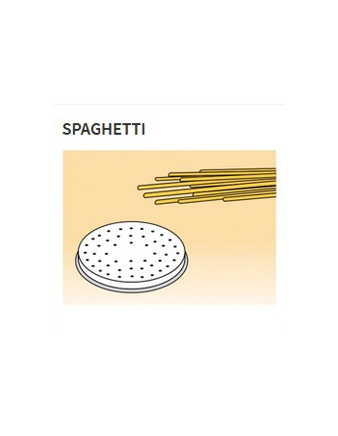 Matrices de varios formatos en aleación de latón - Bronce - Para máquina de pasta fresca modelo MPF15 - Espaguetis Ø mm 2