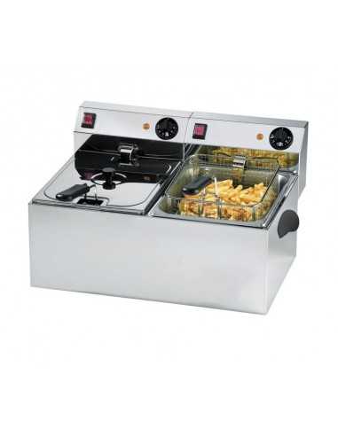 Electric fryer - Capacity 11+11 liters - cm 56 x 43 x 21 h