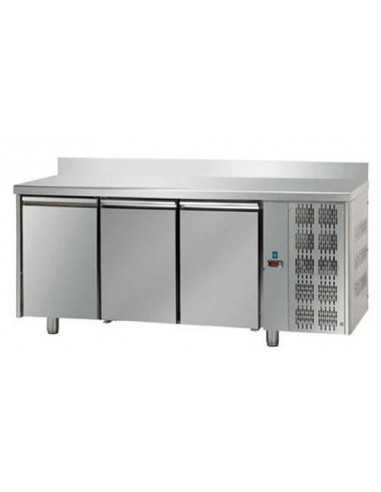 Tavolo refrigerato - Alzatina - N. 3 Porte - cm 187 x 70 x 95/102 h