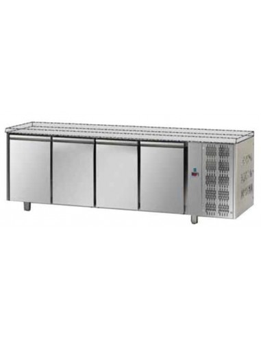 Refrigerated table - Floorless - N. 4 Doors - cm 232 x 70 x 84.5/87 h