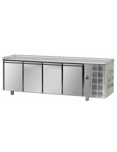 Tavolo refrigerato - Senza piano - N. 4 Porte - cm 232 x 70 x 84.5/87 h