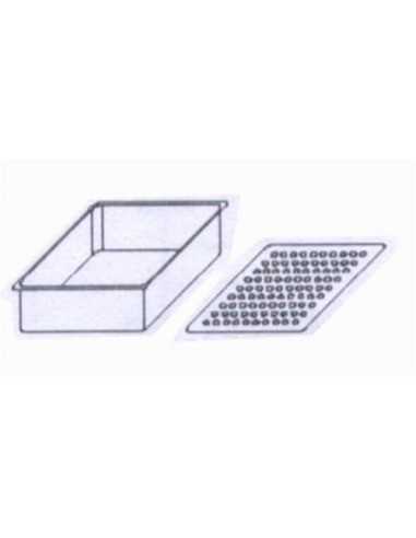Contenedor con doble fondo en polipropileno para peces GN 1/1 - Dimensiones cm 53x32,5x15h