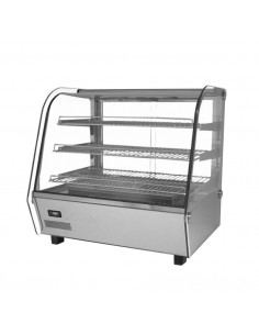 Espositore vetrina calda con 3 ripiani e vetro curvo - Cm 67.8 x 56.8 x 67 h